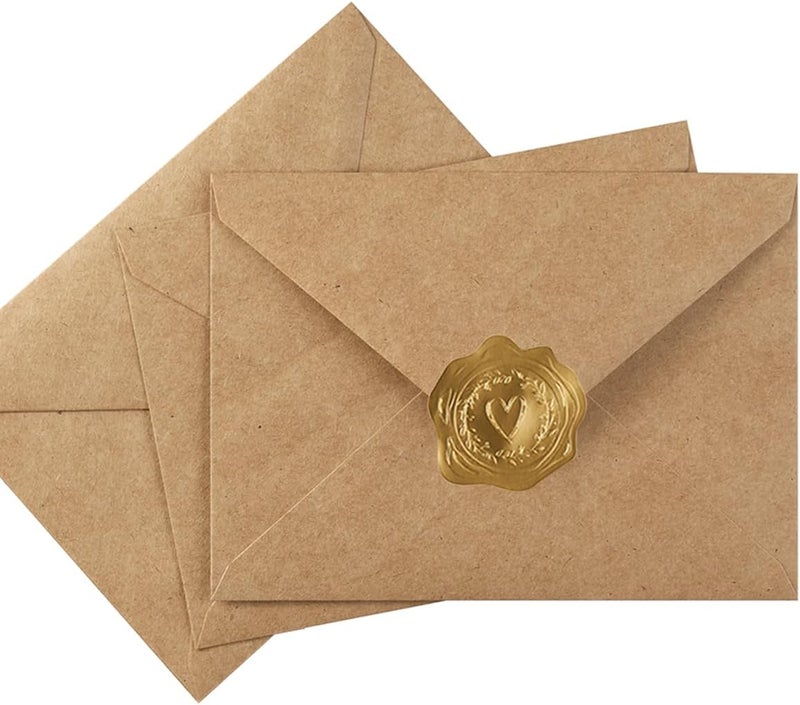 Toperd 50 Pack A6 Envelopes for 4 x 6 Greeting Cards, Birthday Party, Photos, Baby Shower and Wedding Invitation Cards, 6 1/2 x 4 3/4 Inches (Brown) - Image 1